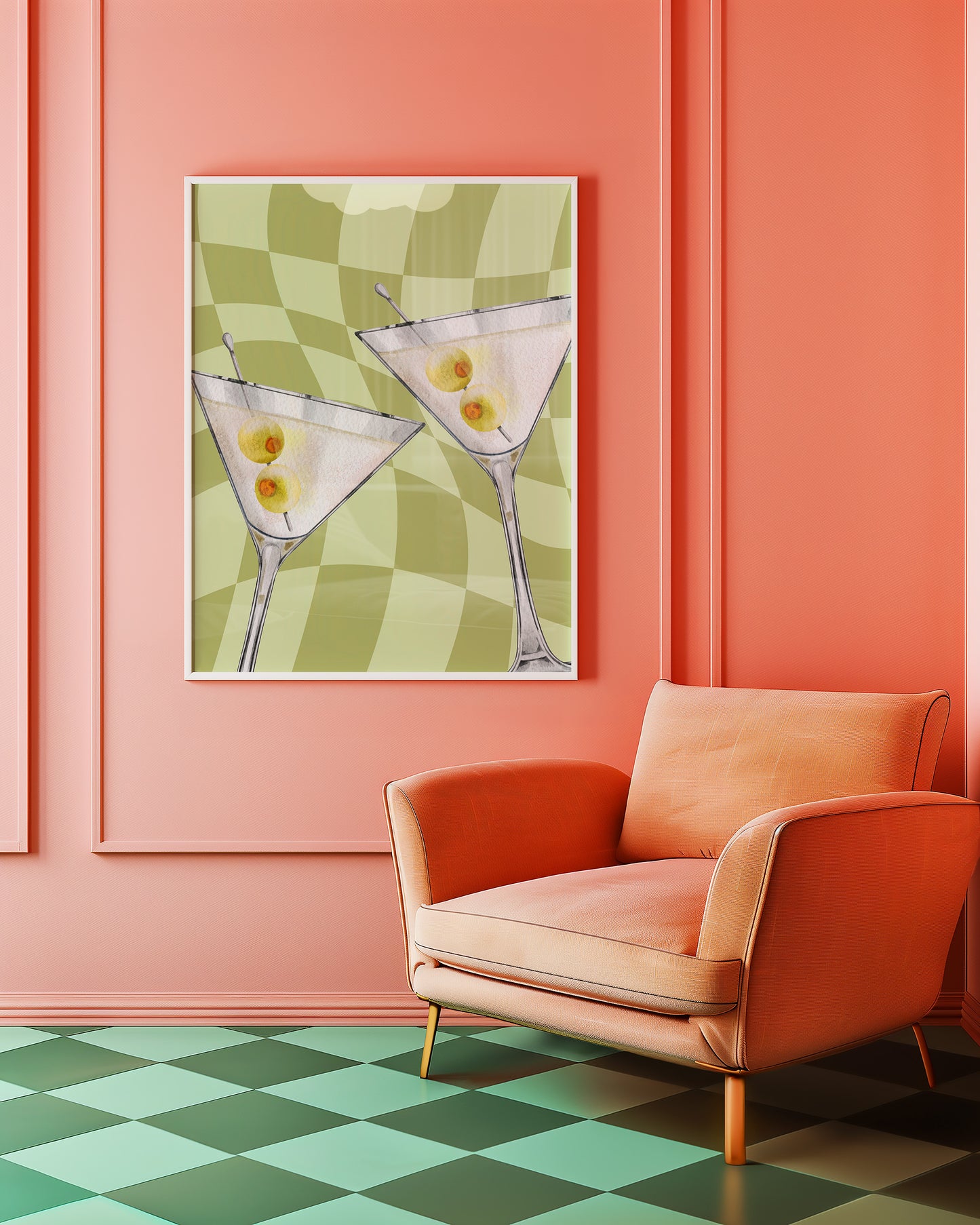 Groovy Martini Print - Green