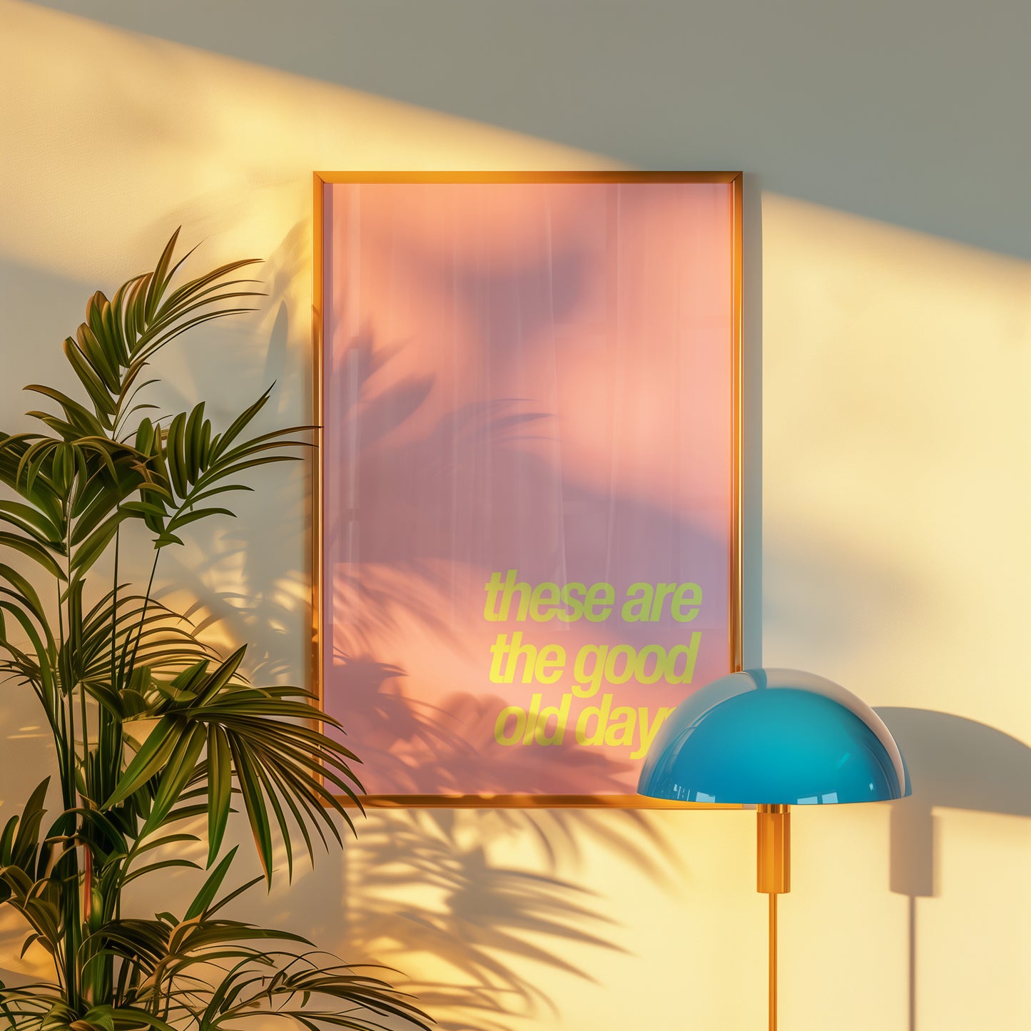 The Good Old Days Print - Pink Lime