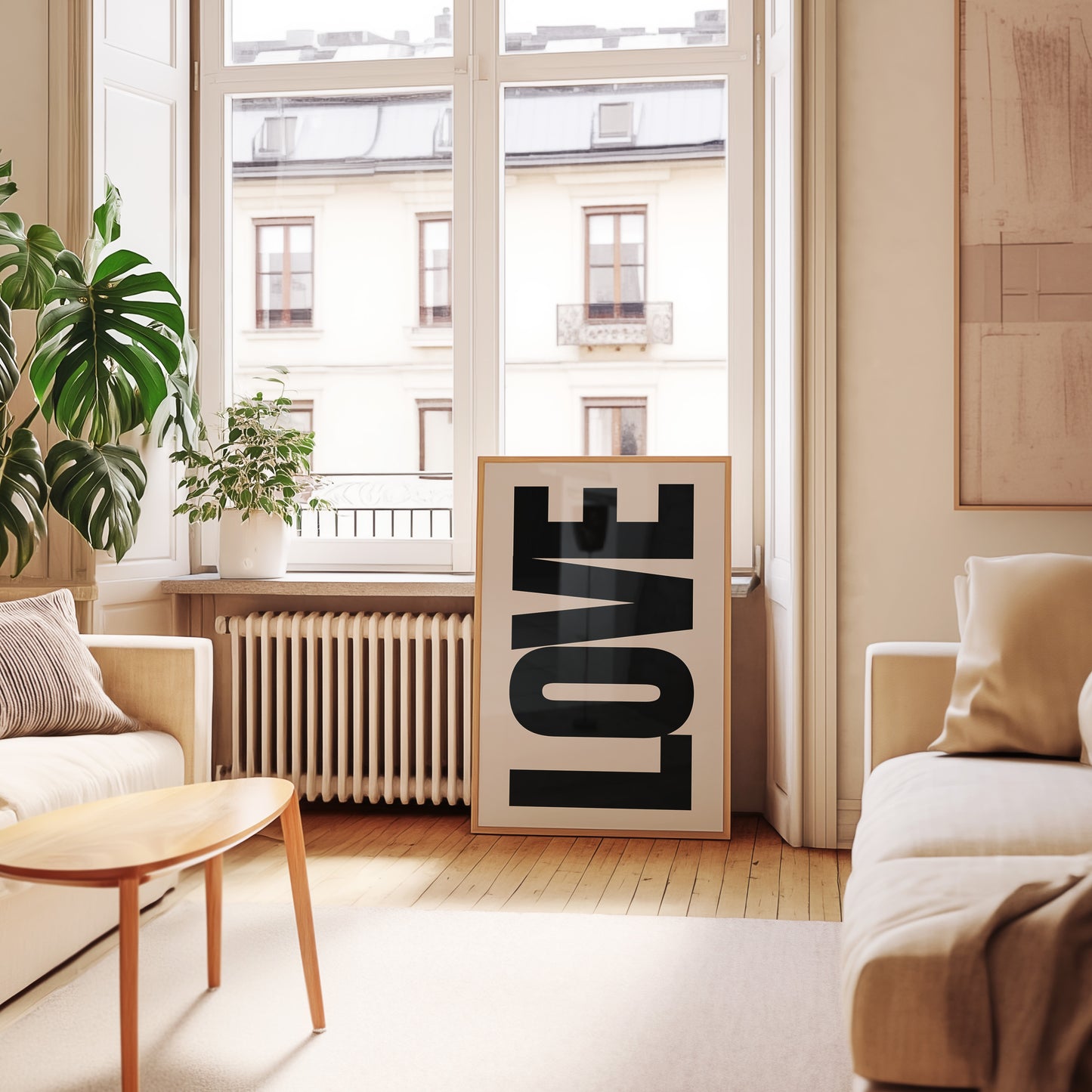Love Bold Print - Beige Black