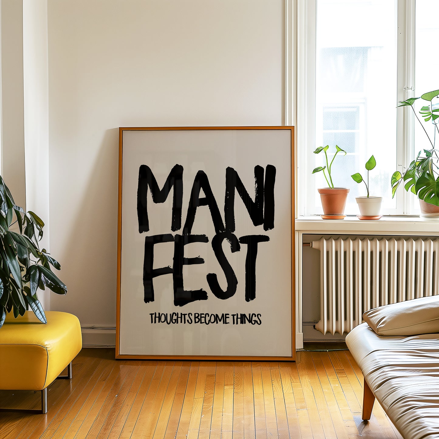 Manifest Print - Beige Black