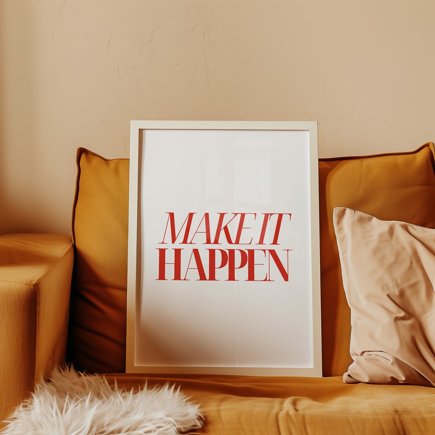 Make It Happen Print - White Red
