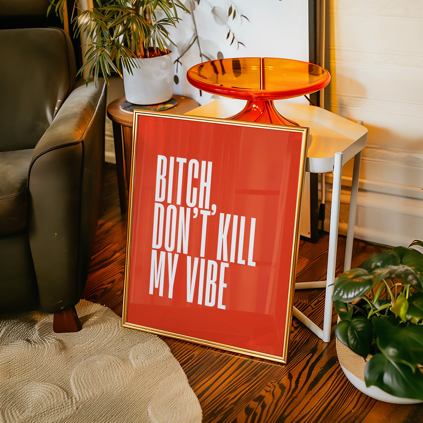 Don't Kill My Vibe Print - Bright Red