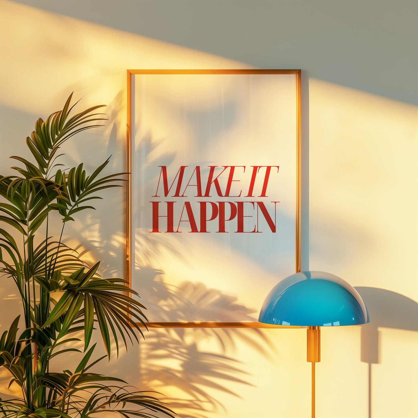 Make It Happen Print - White Red