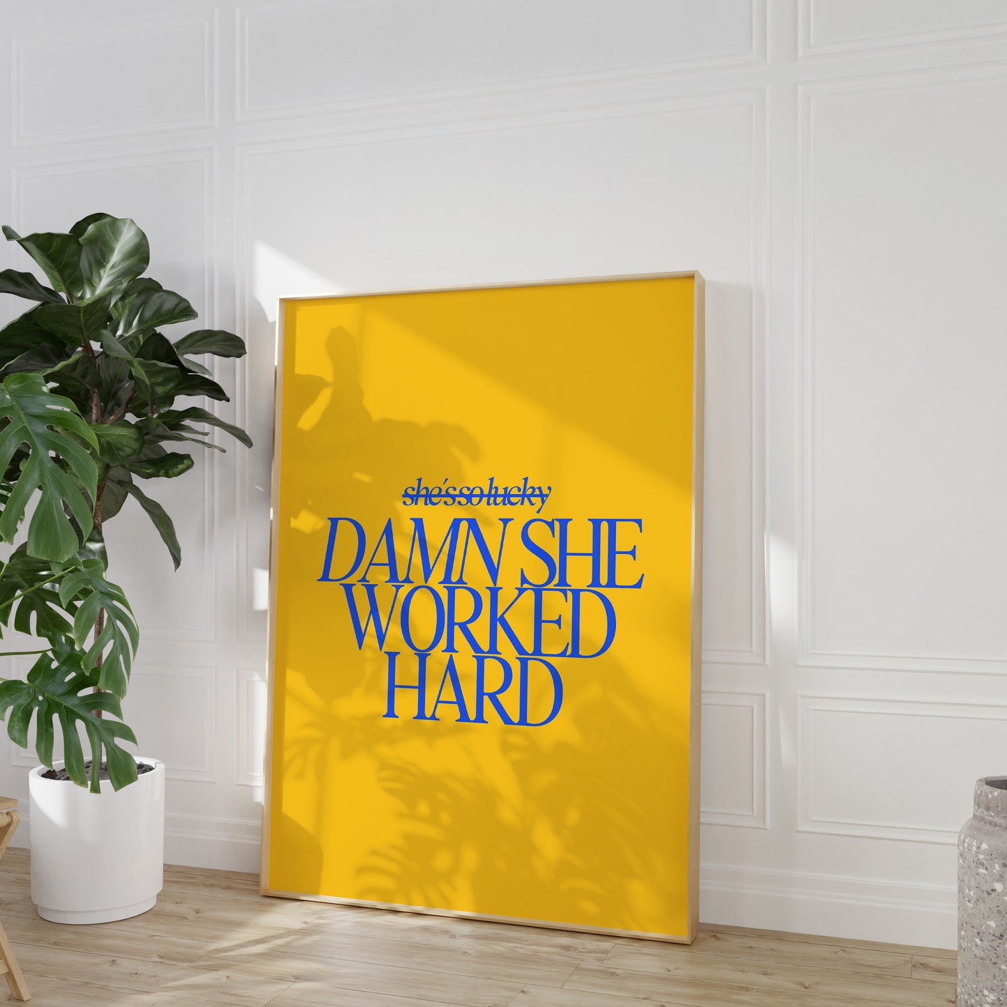 Damn She Worked Hard- Yellow Blue