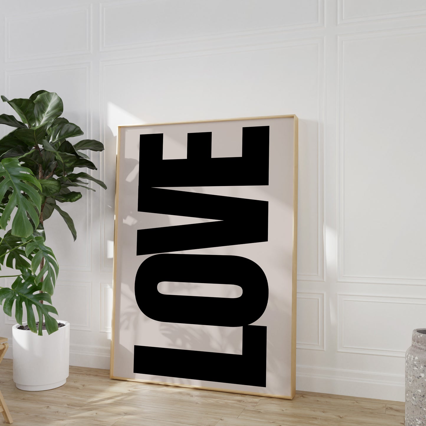Love Bold Print - Beige Black