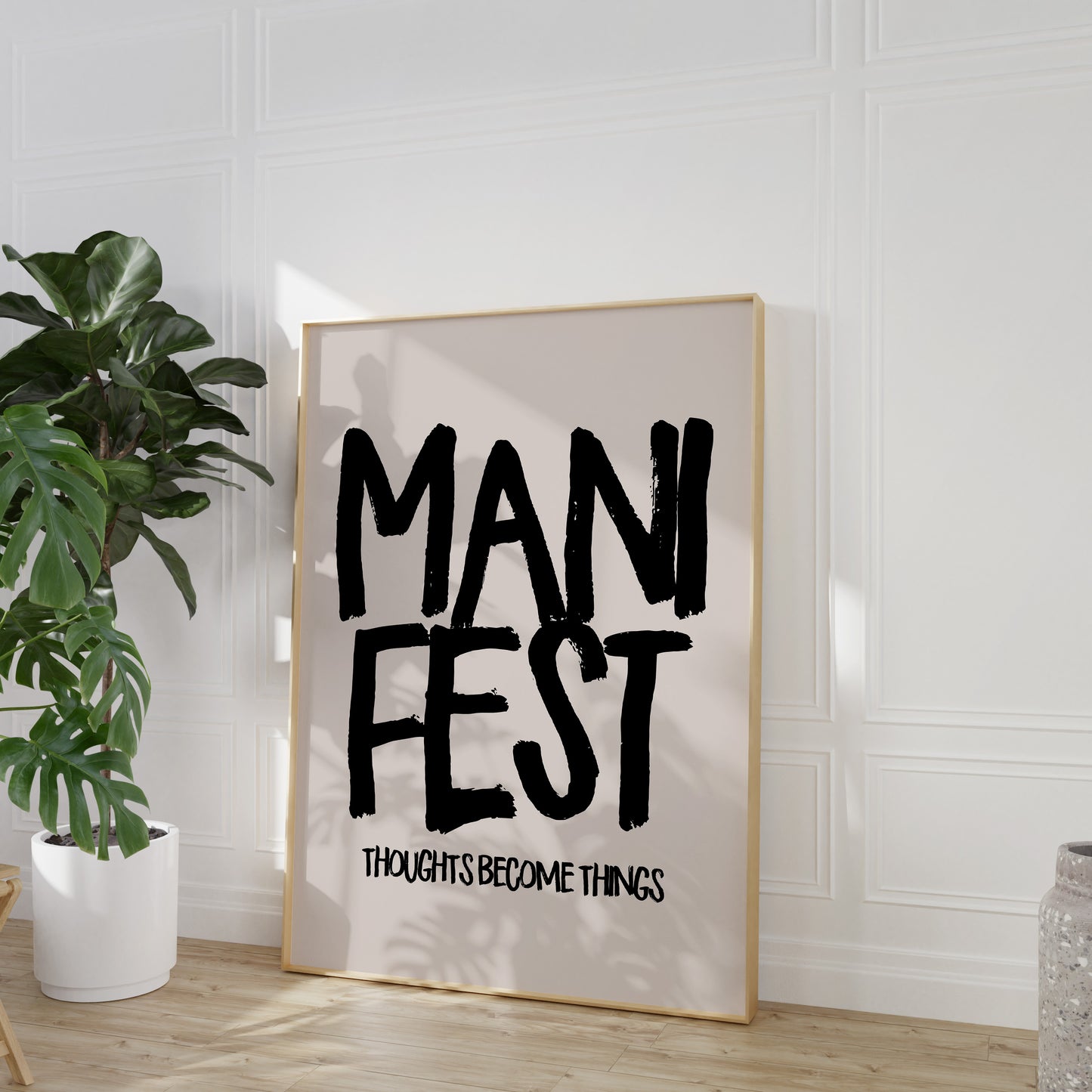 Manifest Print - Beige Black