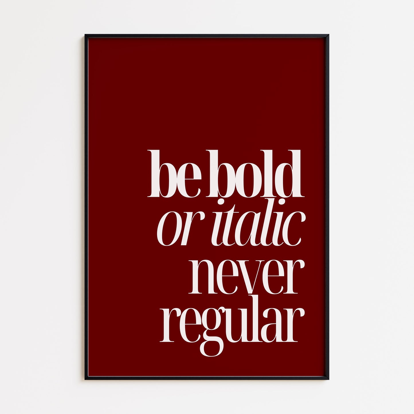 Bold or Italic Print - Red