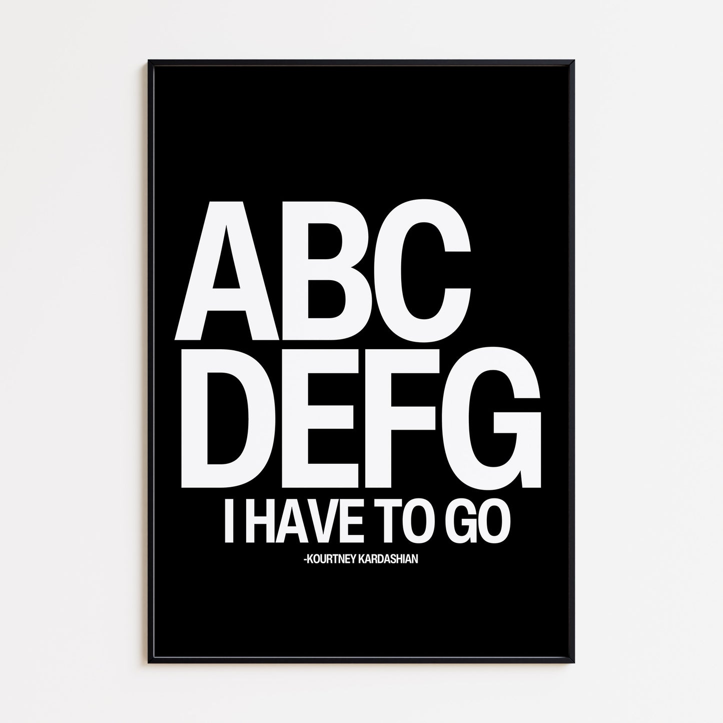 ABCDEFG Kardashian Print - Black