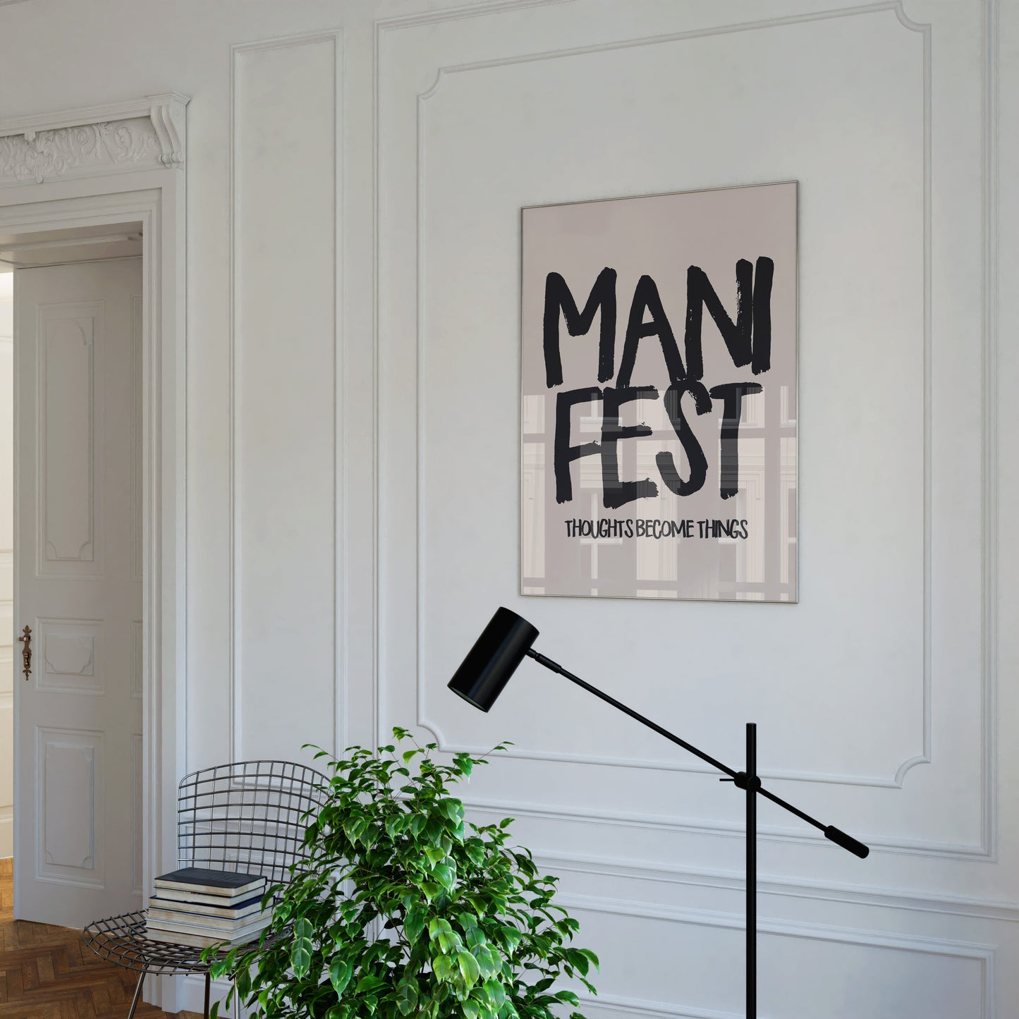 Manifest Print - Beige Black