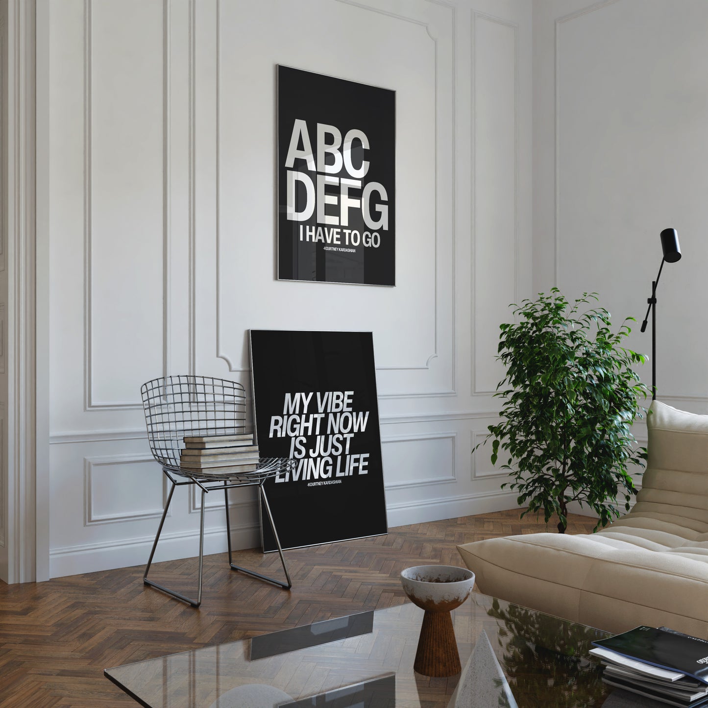 ABCDEFG Kardashian Print - Black
