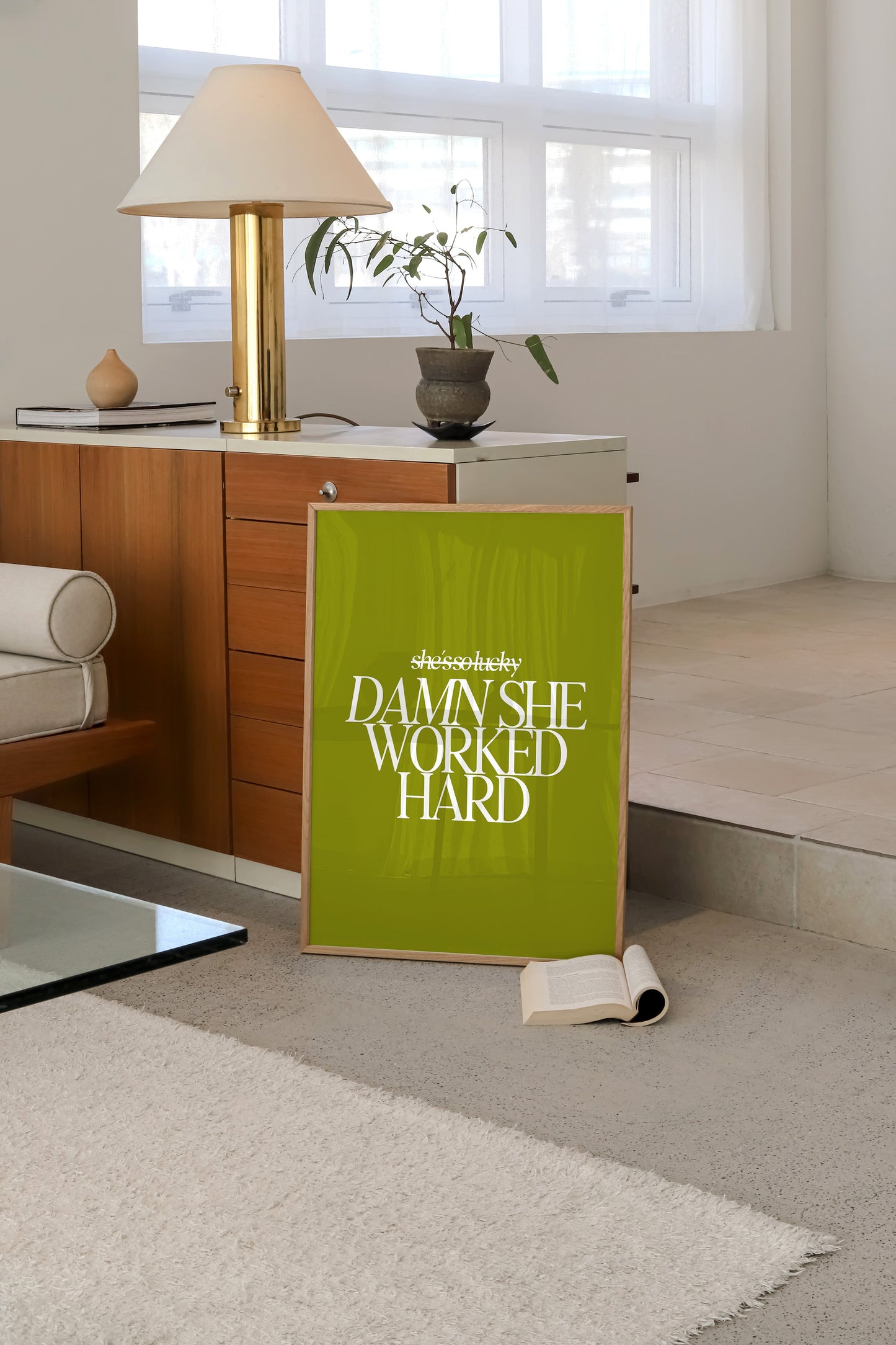 Damn She Worked Hard Print - Olive