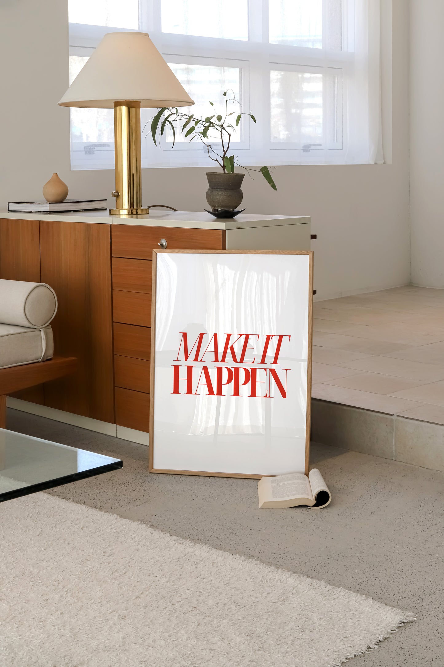 Make It Happen Print - White Red
