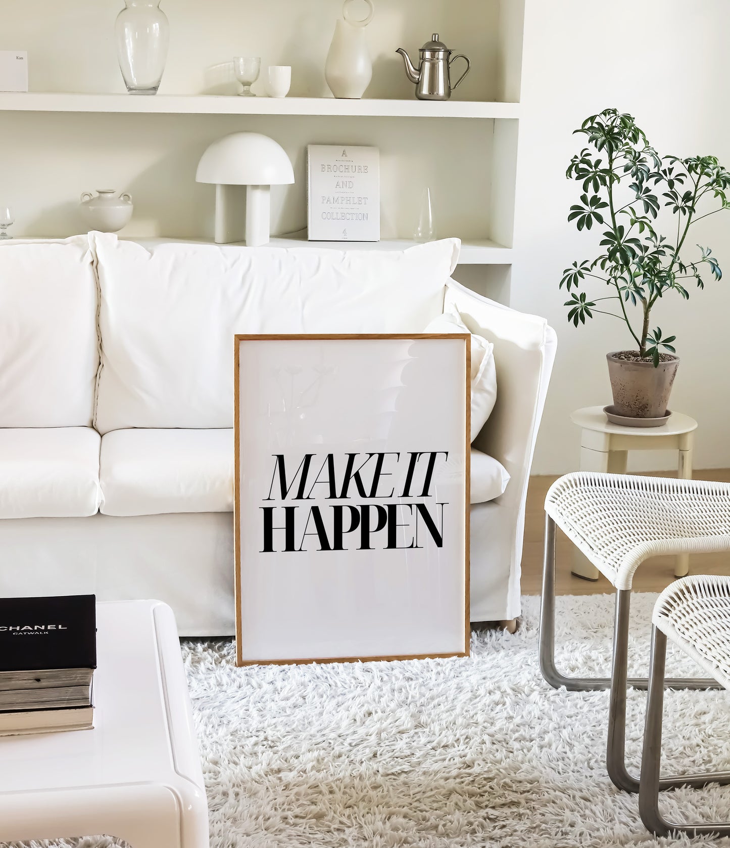 Make It Happen Print - Off White Black