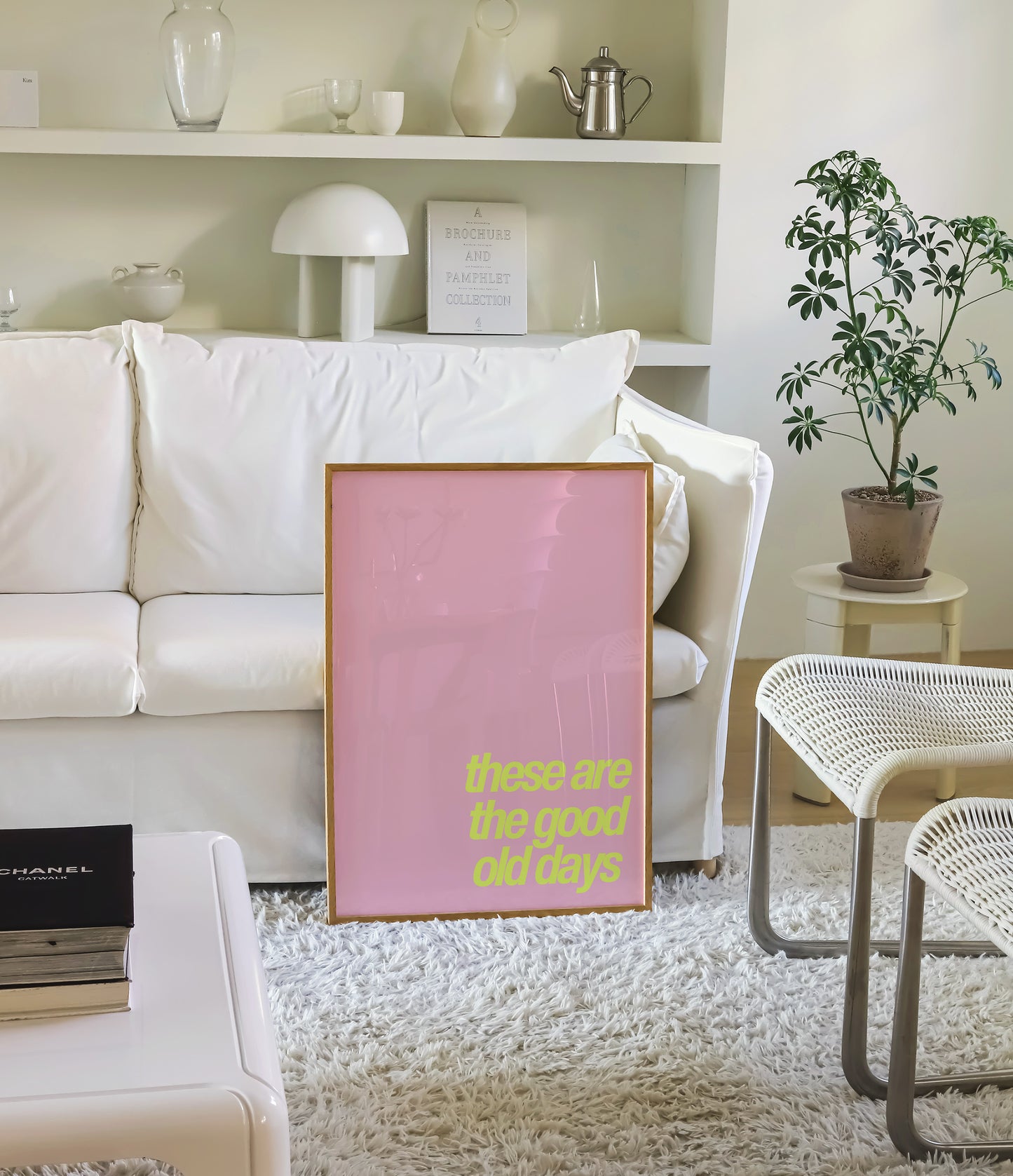 The Good Old Days Print - Pink Lime