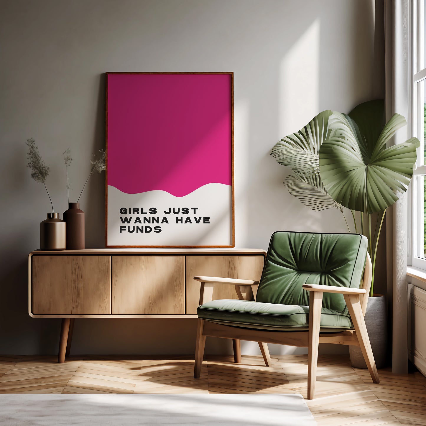 Girls Wanna have Funds Print - Pink