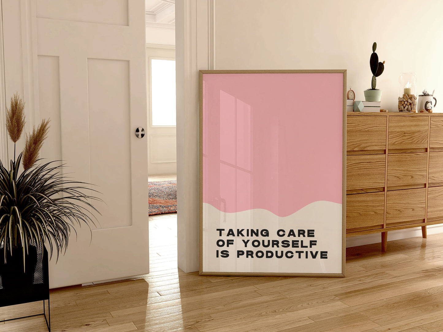 Taking Care Of Yourself Print - Pink