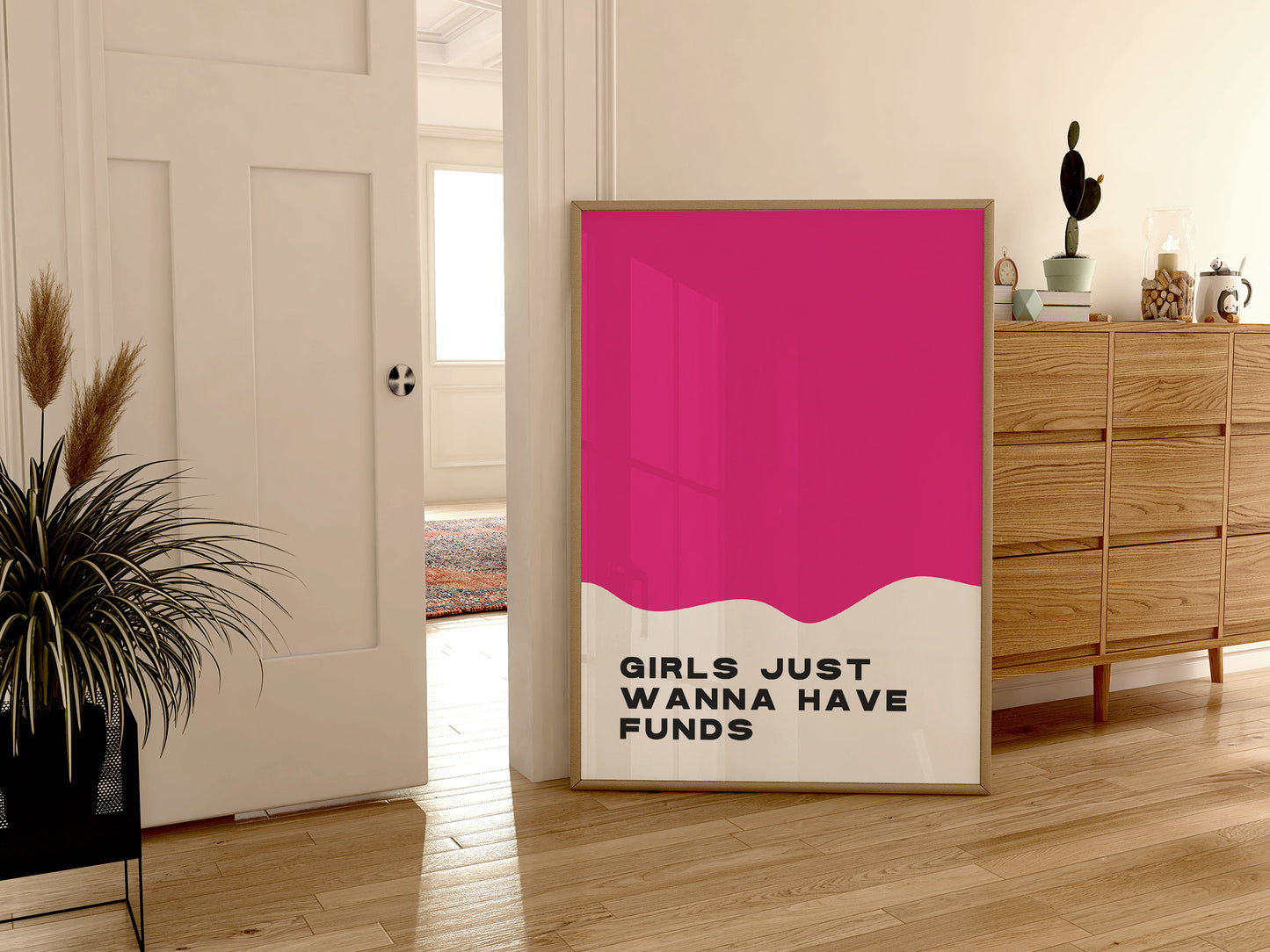 Girls Wanna have Funds Print - Pink