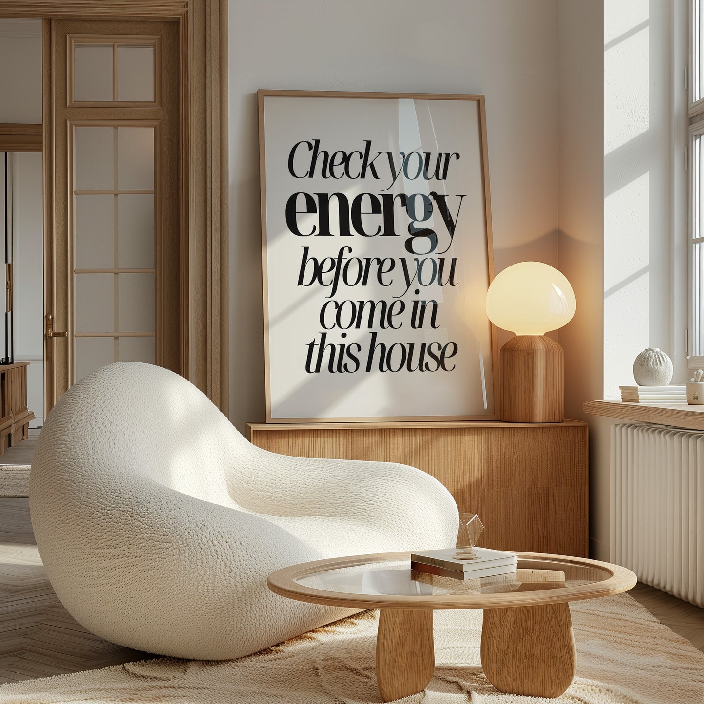 Check Your Energy Print - Off White