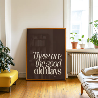 The Good Old Days Print - Brown