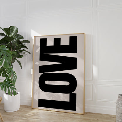 Love Bold Print - Beige Black