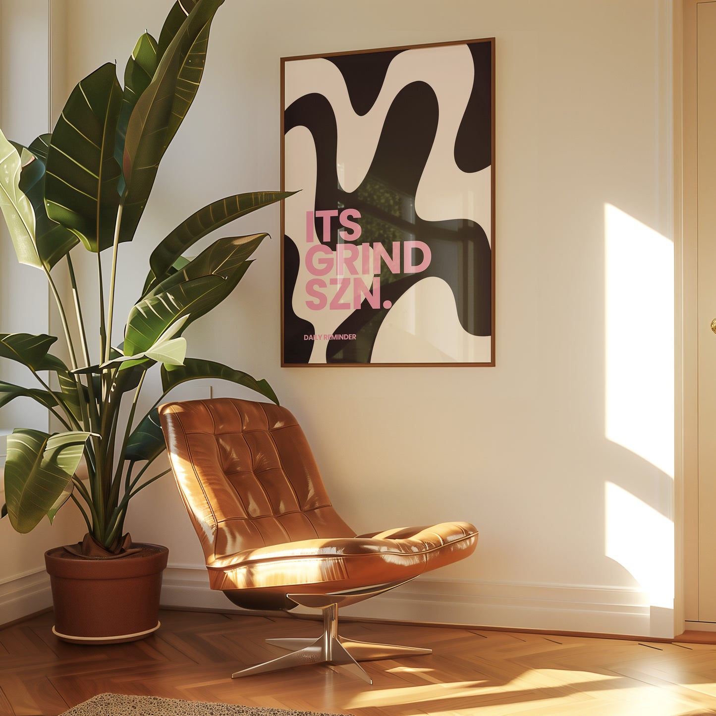 Grind Szn Print - Black White Pink