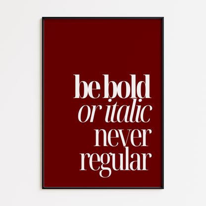 Bold or Italic Print - Red