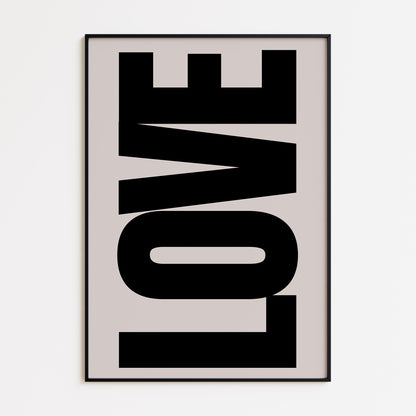 Love Bold Print - Beige Black