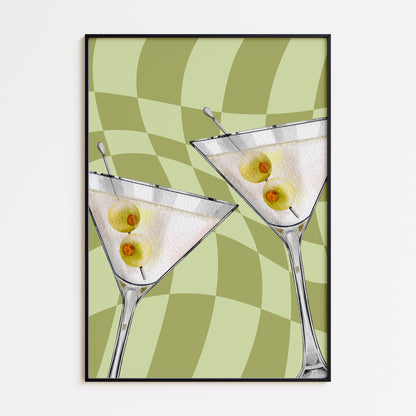 Groovy Martini Print - Green