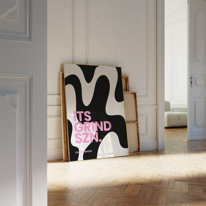 Grind Szn Print - Black White Pink