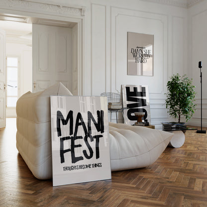 Manifest Print - Beige Black
